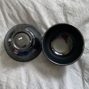 Black melamine bowls